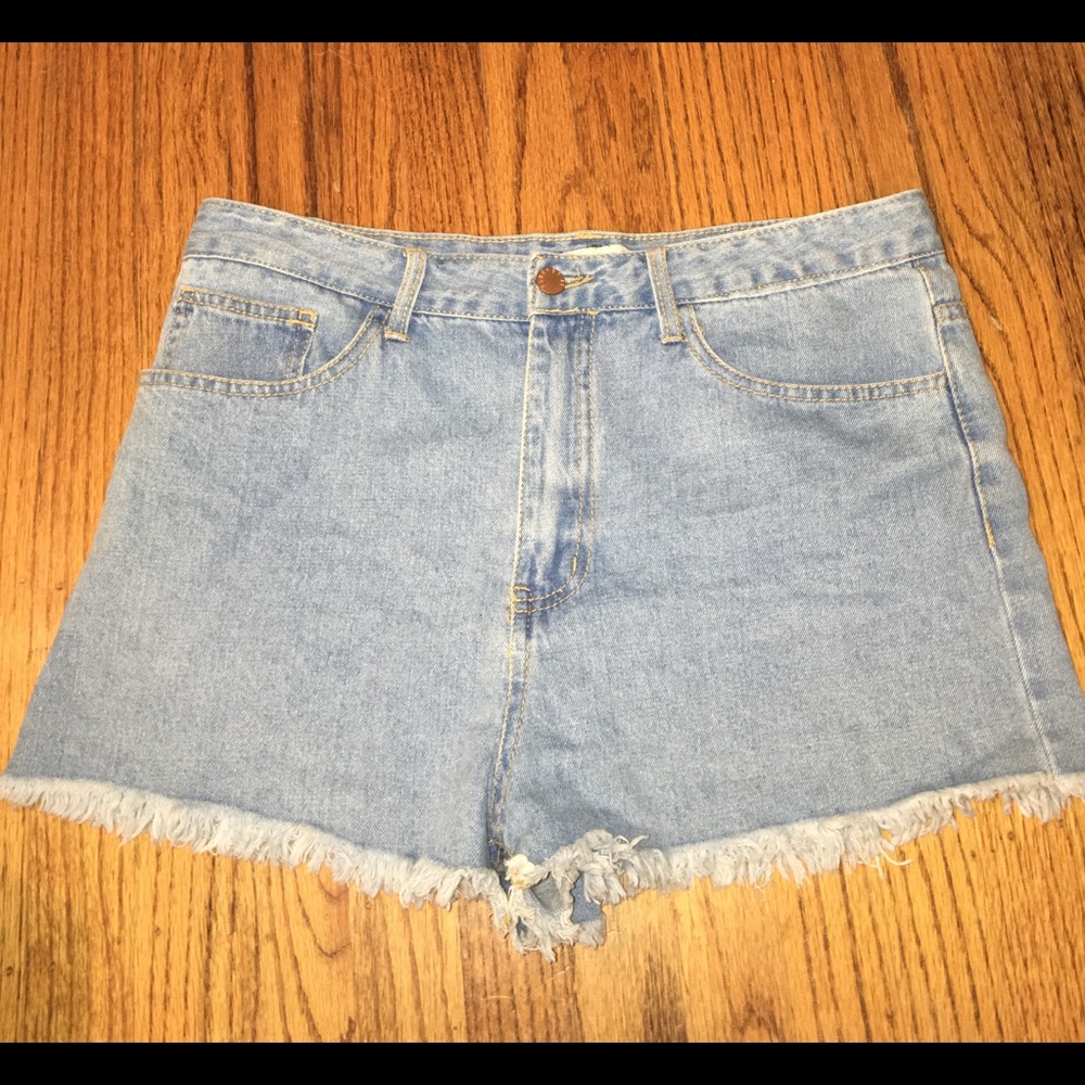 High water jean shorts